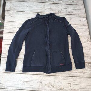 Barbour Classic Tartan Full Zip Jacket Navy Fleece Casual Outdoor – Women’s 14